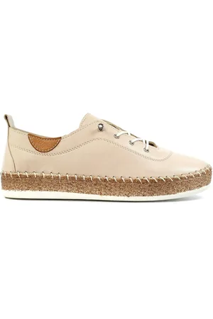 Lunar Evie Cream Lea. Plimsoll Shoes