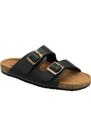 Dunlop Ladies Twin Buckle Footbed Mules