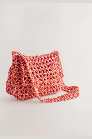 Next 100% Cotton Beaded Shoulder BagEn