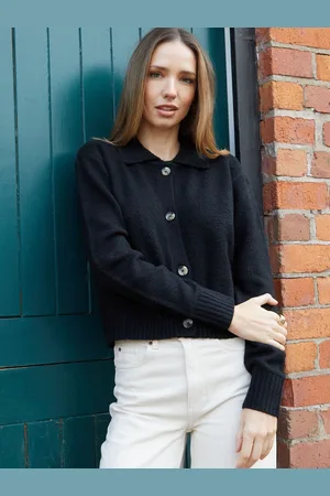Threadbare Cropped Knitted Cardigan With Collar44