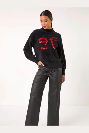 Roman Festive Sequin Bow Knit Christmas Jumper42