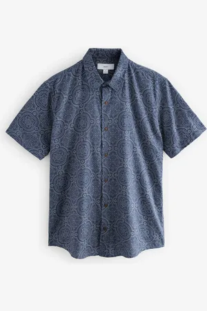 Next Printed Tile Short Sleeve 100% Cotton ShirtM