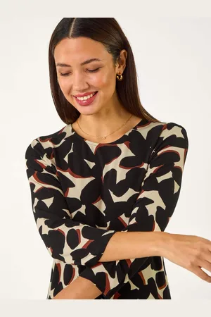 Roman Abstract Print Hanky Hem Tunic44