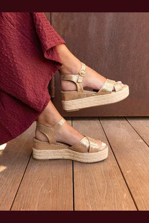 Novo Wide Fit Bowen Mid Espadrille Wedge Sandalseu38