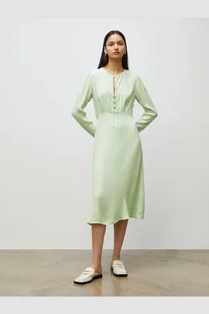 Finery London Lina Satin Polka Dot Midi Dress38
