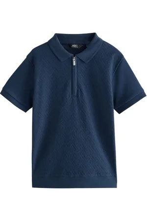 Next 100% Cotton Textured Short Sleeve Polo Shirt (3-16yrs)122128cm