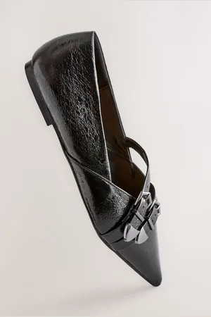Next Forever Comfort Point Toe Western Double Buckle Ballet Shoes