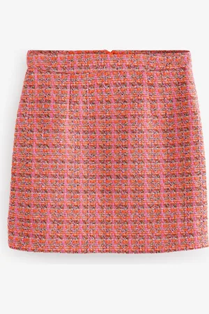 Next Boucle tekstureret ternet Mini Nederdele48 Høj