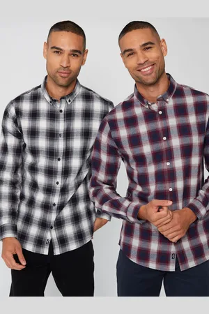 Threadbare Flannel Long Sleeve Check 100% Cotton Shirts 2PKXXL