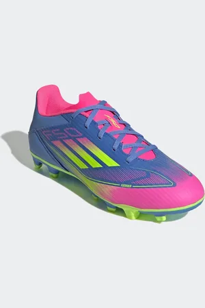 adidas Adult F50 Club Firm/ Blue/Pink -Ground Bootsuk8eu42