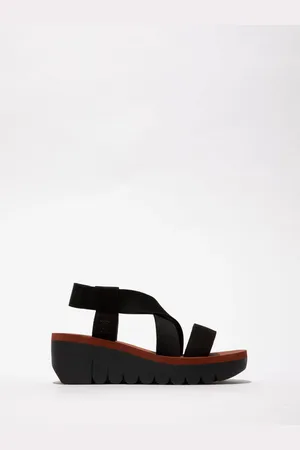 Fly London Yabi Elastic Stræk Sort Sandalereu41