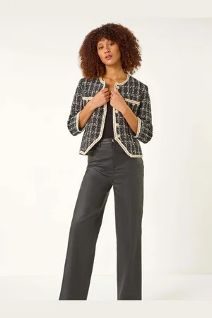 Roman Textured Check Button Front Pocket Jacket44