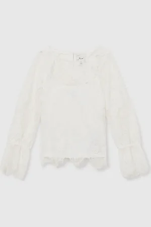 Reiss Emilia Lace Long-Sleeve Top134140cm