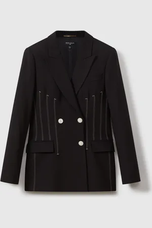 Reiss Honor Double Breasted Corset Stitch Blazer36