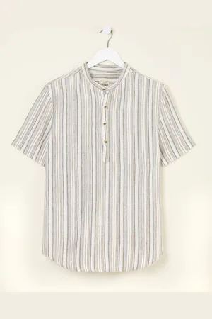 Fat Face FatFace Grandad Short Sleeve Linen Stripe Popoverxlarge