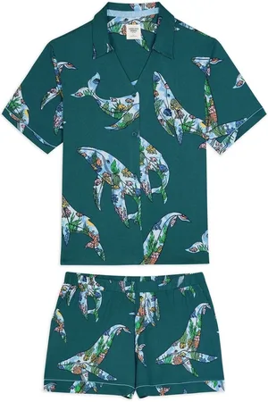 Chelsea Peers Coral Whale Print Short Pyjama Set54