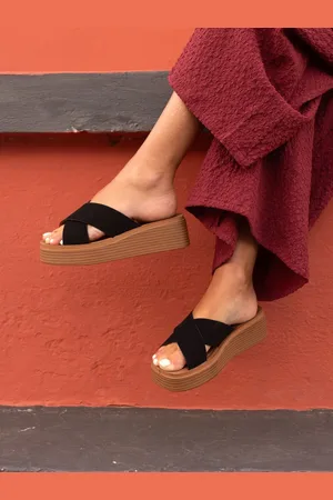 Novo BRUNO Cross Strap Flatform Mule Sandaler