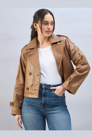 Urban Code Cropped Leather Trench Jacket40