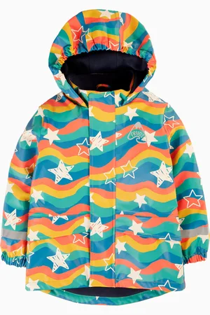 Frugi Blue Printed Wavy Stars Puddle Buster Waterproof Coat3 - 4 år (98 - 104cm)