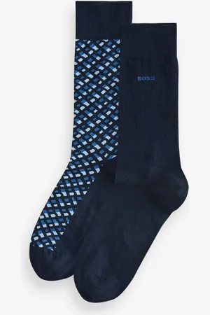 HUGO BOSS Regular-Length Cotton-Blend Socks 2 PackL - XL