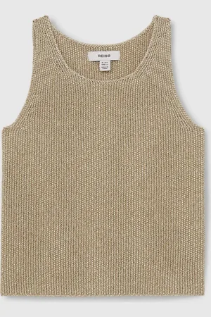Reiss Mika Metallic-Knit Vest Top152158cm