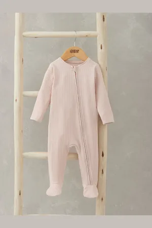 Mamas & Papas Pink Ribbed Zip Sleepsuit5662cm
