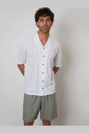 Threadbare Relaxed Fit Linen Blend Lace Trim Shirtsmall