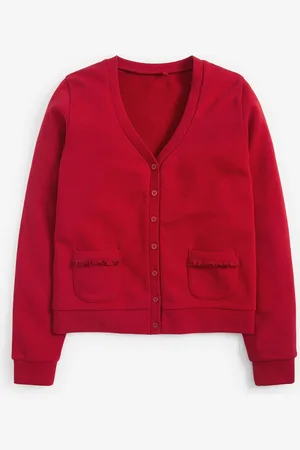 Next Cotton Rich Frill Pocket Jersey School Cardigan (3-16år)10 år (140cm)