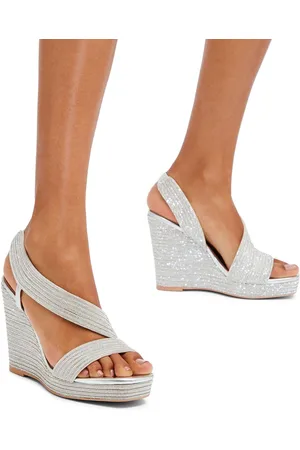 Carvela Grey Chrome Gala Wedge Jewel 110 Sandals