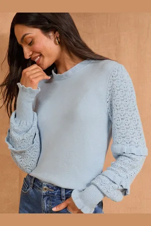 Love & Roses Frill Neck Ruffle Sleeve Knit Jumper42