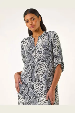 Roman Snake Print V-Neck Blouse46