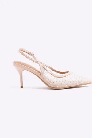 River Island Mesh Sling Back Court Shoes