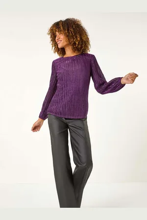 Roman Shimmer Plisse Pleated Top40