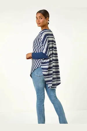 Roman Contrast Stripe Tunic Stretch Top42