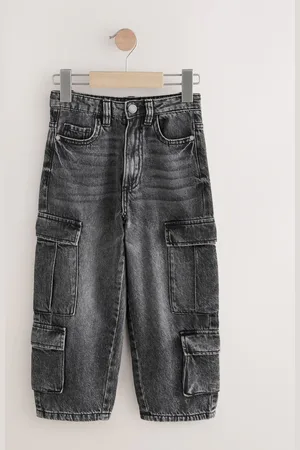 Next Tapered Wide Cargo Denim 100% Cotton Jeans (3-16yrs)158164cm