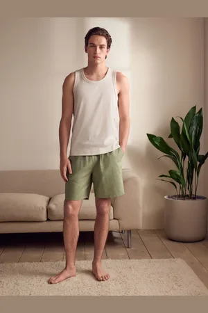 Next Linen Blend Vest Pyjamas Shorts SetX-Large
