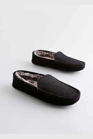 Next Suede Faux Fur Lined Moccasin Slippers