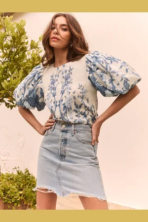 Lipsy London Pufærme Hør Bluse36