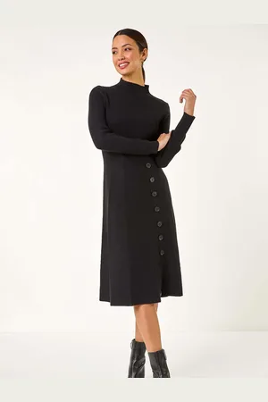 Roman Button Detail Knitted Dress44