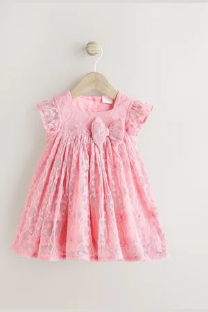 Next Broderie Mesh Bow Baby Dress (0mths-2yrs)56cm
