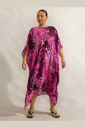 Live Unlimited London Curve Animal Print Kaftan Dress