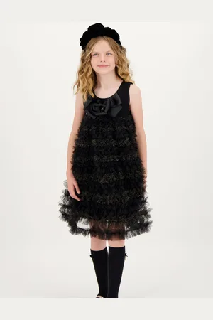 Angels Face Black Donna Ruffle Dress5 - 6 år (110 - 116cm)