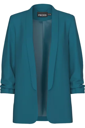 Pieces® Ruched Sleeve 100% Cotton Blazer36