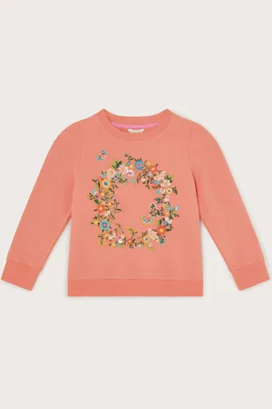 Monsoon Floral Print Wreath Embroidered Sweatshirt11 - 12 år (146 - 152cm)