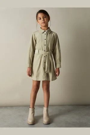 Reiss Mara Corduroy Belted Long-Sleeve Dress7 - 8 år (122 - 128cm)