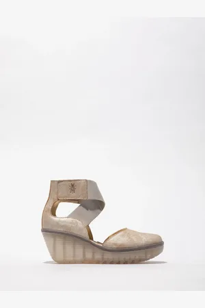 Fly London Yolg Touch and Close fastening Ankle Strap Wedge Shoeseu39