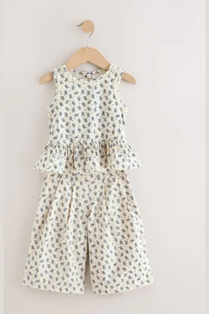 Next 100% Cotton Floral Print Top and Trousers Set (3mths-7yrs)6874cm