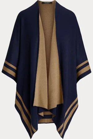 Ralph Lauren Acrylic Stripe Detail Brown PonchoEn