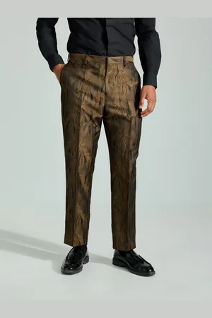 Next Slim Fit Guld Jacquard Tuxedo Habitbukser44B x 31L (UK 44 R)