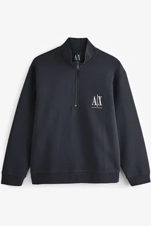 Armani Exchange Blå Quarter Zip Logo Sweashirt2X-Large